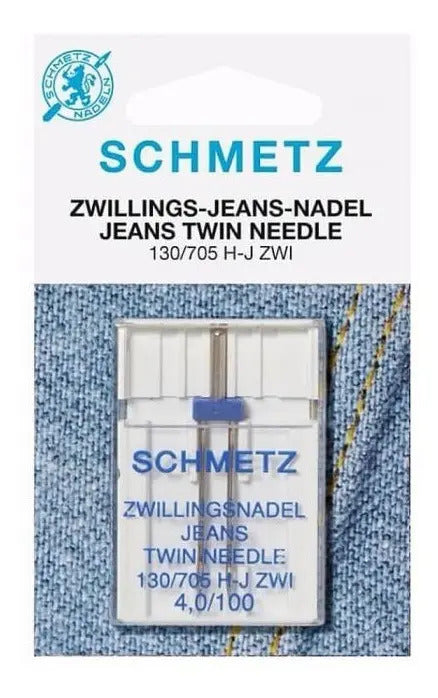 Aguja Gemela Para Jeans 4.0mm Schmetz Cal. 100