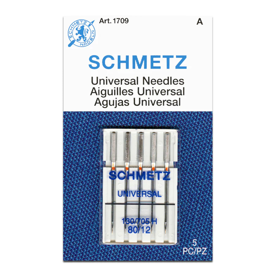 (S130/705H-80) Aguja Universal Schmetz Paquete c/ 5 Piezas Calibre 80