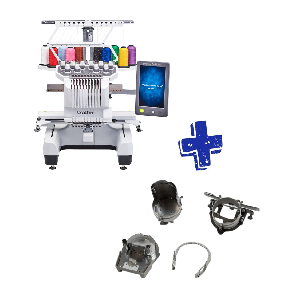 (PR1060W COMBO) Bordadora Semi Industrial PR1060W + Aro para Gorra Plana
