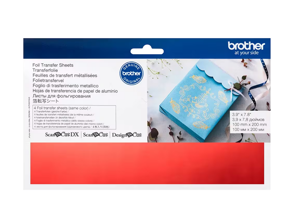 (CAFTSRED1) 4 Hojas de Transferencia de Papel Aluminio (Foil)