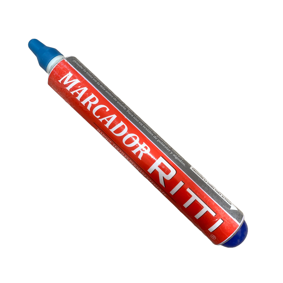 (MAR-RITTI-M/AZUL) Marcador para Tela Permanente Azul Marca RITTI