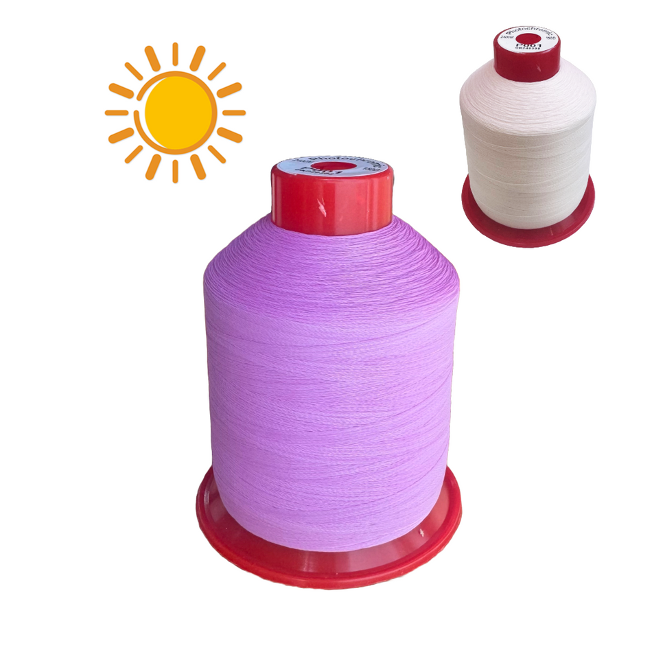 (LU-01) Hilo Fotocromático para Bordado Morado-Blanco Cambio de Color con Luz Solar