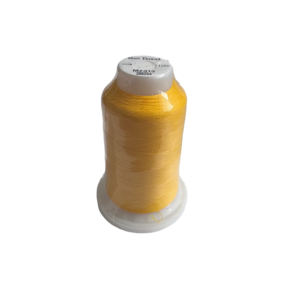 (MZ313) Hilo Amarillo Mate Para Bordado 1,000m
