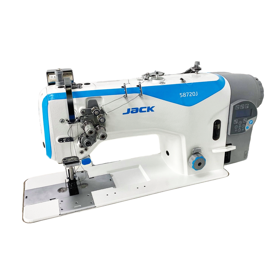 (JK-58720J-405E) Máquina Recta 2 Agujas 1/4" Programable T. General Bobina Jumbo Jack