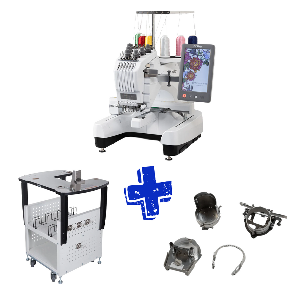 (PR680W COMBO) Bordadora Semi Industrial PR680W + Mesa + Aro para Gorras PRCF5